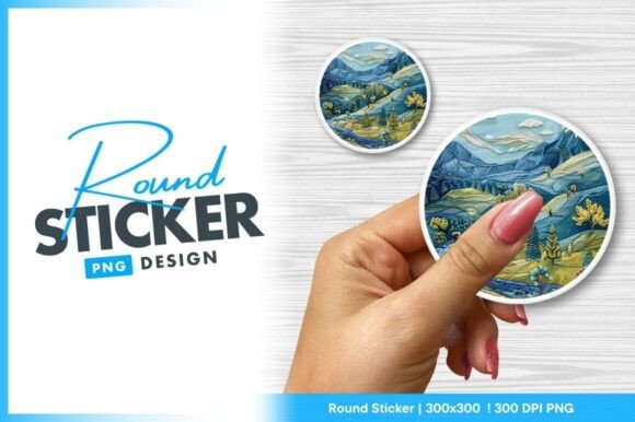 Ribbon Embroidery Landscape Round Sticker Review
